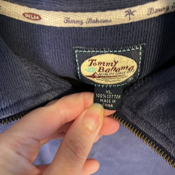 Men, Tommy Bahamas front Zipper Pullover , Deep Blue color XL - Picture 7 of 7